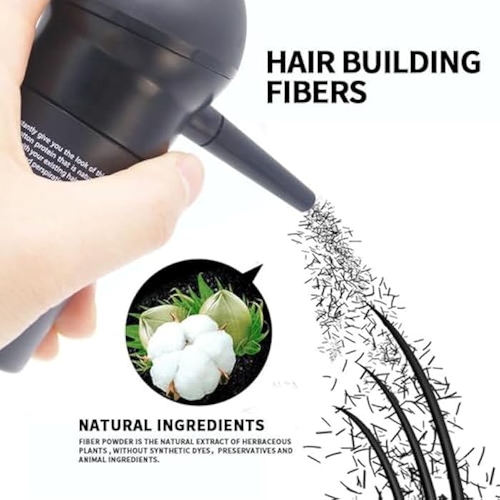 Hair Building Fiber Spray 15g - Bottle Instantly Hides Hair Lack for women & men, 100% Natural, Artificial Colour & Chemical Free, Styling Kit for Daily use - Image 2